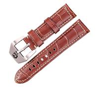 Générique Bracelets de montre en peau de vache 20mm 22mm 24mm en cuir véritable femmes hommes bracelet de montre bracelet crâne boucle creuse rouge bleu vert noir Orange(Brown,22mm or S3)