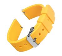 Générique Bracelets de montre en silicone 14/16/18/19/20/21/22/24 mm, bracelets caoutchouc souple à dégagement rapide(Naples Yellow 1,21mm)