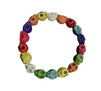 Générique Bracelets de tête de crâne d ' halloween chaîne de main de croix de squelette coloré de personnalité punk brin réglable pour les femmes élastique de croix de crâne handchcain