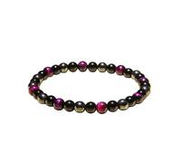Générique Bracelets En Pierres Naturelles, Bracelet Extensible En Hématite Naturelle De 6 Mm, Orné D'Une Pierre Précieuse, Pour Le Reiki Et Le Yoga. Bijou Énergétique Pour Femmes Et Hommes.