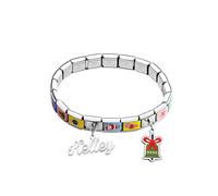 Générique Bracelets Femmes Personnalisés avec Logo Personnalisé - Cadeau Anniversaire Femme - Cadeaux d'Anniversaire et de Noël - Taille Réglable (Argent)