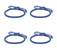 Générique Bracelets Hommes Cadeau Acier Anneaux Woven Rope Knot Bracelets For Mens Womens Breloques Bracelet Pour Message Bijoux (Blue*4, One Size*4)