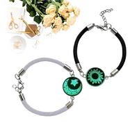 Générique Braid Bracelet Set For Men - 19cm Adjustable Glow In The Dark Rope Wristbands 30g Pair Stainless Steel | Fashion Wrist Bracelets Couple Jewelry For Teens Christmas Hallowe Gatherings
