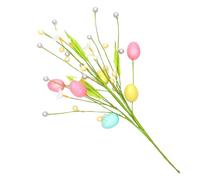 Générique Branches d'Œufs de Pâques - Décorations Branches Florales Élégantes,Oeufs Multicolores et Baies - pour Famille Amis Panier Bouquet Décoration de Vase et Centre de Table Intérieur