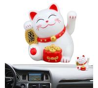 Générique Bras Agitant Un Chat Solaire - ABS, Figurine Chinoise Maneki Neko De 4,5 X 4,5 X 5,5 Cm, Mouvement À Énergie Solaire | Statue Décorative De Bras Oscillant De Chat Chanceux De P