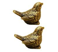 Générique Brass Bird Statue,Retro Brass Sparrow Desk Decoration 2PCS | Miniature Sparrow Statues Vintage Ffeng Sshui Bras Bird Figurine Animal Garden Statues Landscape Ornament Decor