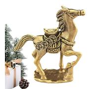 Générique Brass Horse Statue - Golden Coin Ingot Design, Wealth Prosperity Mascot, 2026 Lunar New Year Animal, Vintage Copper Living Room Display, for Business Partner Boss Colleague