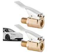 Générique Brass Lock Air Chuck, Tire Inflator Connector, 2 Pieces Inflator Tool with Sturdy Build, Vehicle Accessory, Air Pump Adapter with Secure Lock, Tire Maintenance for Car Truck