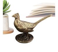 Générique Brass Pheasant with Bases, Rustic Brass Collectible Realistics | Pheasant Bird Shelf Animal Statue for Bedroom Study Patio Garden Balcony Home Hallway Porch