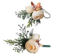 Générique Brassard Floral,2 Pièces Fleurs Artificielles Faites Main | Accessoire Mariage pour Marié,pour Fête des Mères, Fête des Pères, Remise de Diplôme, Anniversaire,