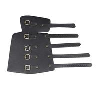 Générique Brassards d'archer, gants Steampunk d'attelle de poignet en cuir pour hommes, costume de main réglable de cosplay de tir de chasse (noir/marron)