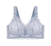 Générique BrassièRe Femme Soutien-Gorge Confortable à Quatre Boutons en Jacquard à Bretelles Larges sans côtes pour Femmes(Blue,C)