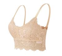 Générique Brassière Soutien-Gorge sans Armature Dentelle Sexy Respirant Confortable pour l'Entraînement Physique Yoga pour Femme (sans coussinet de poitrine) S-3XL