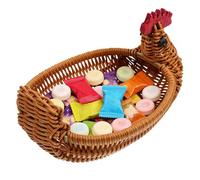 Générique Bread Basket | Chicken Shape Imitation Rattan Organizer | Woven Fruit Storage Basket,for Vegetables Chips Potatoes Bread Crackers Kitchen Pantry Counter Table Shelf Party Entryway Easter