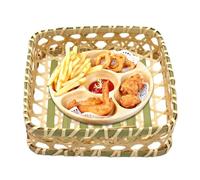 Générique Bread Baskets, Vegetable Trays, Woven Serving Bins, Flat Bottom Washable Design, Decorative Storage for Cakes Buns Fruits Candy Party Buffet Dining Table Kitchen Use, Long Lasting