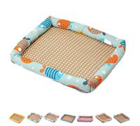 Générique Breathable Rattan Cooling Pet Bed, Natural Rattan Pet Cooling Mat, Ice Rattans Coolings Bed for Cats & Dogs (#A,Medium)