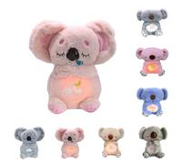 Générique Breathing Koala for Adult Luminous Plush Toy with Soothing Music and Soft Light on Belly-Anti-Stress Sleep Companion Ideal for Relieving Anxiety (Grey,Pink)