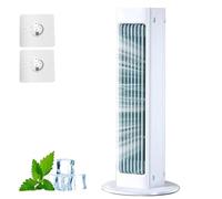 Générique Breezamax, Portable Air Conditioning Fan Desktop Shaking Head Wall MountedBeat the Scorching Heat & Humidity Instantly, With Hook Portable (White,Charging)
