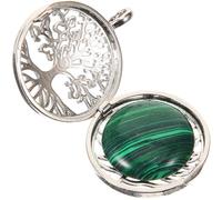 Générique Breloque Arbre de Vie en Alliage Pierre Verte, Design Unique et Rétro, Artisanat Méticuleux, Création de Bijoux Élégants