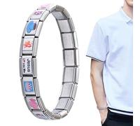 Générique Breloque Modulaire Italienne | Bracelet en Acier Inoxydable Fait Main pour Fille,Accessoire Élégant de Bijouterie pour Banquet Rencontre Mariage Voyage Quotidien