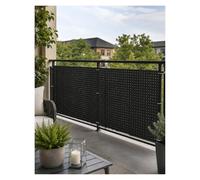 Générique Brise Vue Balcon Semi-Opaque, Panneau Perforé pour Garde-Corps avec Attaches, Écran Intimité Découpable pour Terrasse, Jardin, Clôture et Fenêtre(Black,80x400cm/31.5x157.5in)