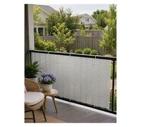 Générique Brise Vue Balcon Semi-Opaque, Panneau Perforé pour Garde-Corps avec Attaches, Écran Intimité Découpable pour Terrasse, Jardin, Clôture et Fenêtre(Milk,100x300cm/39.4x118.1in)