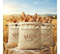 Générique Brivell Sac à Pain en Cire d'Abeille et Coton Bio - Emballage Réutilisable et Écologique pour Conservation du Pain Frais - Sac à Pain Brivell Artisanal avec Fermeture par Clip (#A-3PCS)