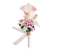 Générique Broche à Fleurs Artificielles en Pu Strass pour Mariage et Soirée, Accessoire Décoratif Élégant pour Mariée et Invité, Finition Raffinée Rose