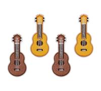 Générique Broche Brodée Ukulélé Guitare Lot de 4 Pièces Écussons Décoratifs pour Paquet à Dos Vêtements Accessoires Motif Naturel Usage Quotidien