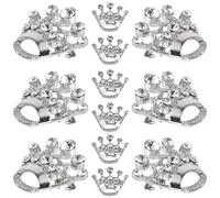 Générique Broche Couronne en Alliage et Pierre Brillante Argentée, Lot de 12 Pièces, Épingle Décorative Élégante pour Vêtements, Paquet et Chapeaux, Accessoire pour Fêtes et Mariages