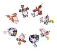 Générique Broche de Dessin Animé Lapin en Alliage de Zinc, Lot de 8 Pièces, Accessoire Polyvalent et Mignon pour Vêtements et Paquet à Dos, pour Événements Spéciaux