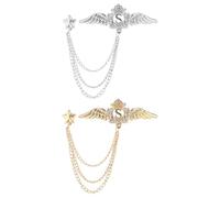 Générique Broche Décorative en Alliage et Cristal 2pcs D'aile D'ange, Accessoire Vestimentaire Élégant et Pratique pour Écharpes et Paquet en Toile
