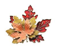 Générique Broche en Alliage Triple Feuille D'érable Goutte D'huile, Épingle à Sûreté pour Manteau, Accessoire Automne et Fête, Broche Pin Femme Élégante pour Noël et Thanksgiving