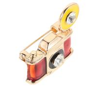 Générique Broche Mariage Appareil Photo Rétro en Alliage Émail et Cristaux, Design Multifonctionnel et Vintage, pour Décorer Vêtements Lors D'occasions Spéciales