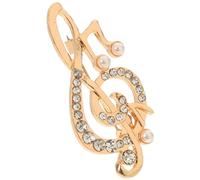 Générique Broche Note de Musique pour Femme en Alliage Doré Perles, Esthétique et Résistante, pour Décorer Foulards et Paquet Lors D'anniversaires ou Spectacles