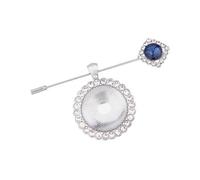 Générique Broche porte-Photo Bouquet-conception circulaire en verre avec fermoir sécurisé et médaillon de mariage personnalisé en alliage orné de