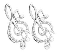 Générique Broche pour Robe de Soirée de Note de Musique, Lot de 2 Épingles Fausses Perles, Décorations Féminines pour Festivals et Fêtes