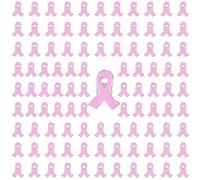 Générique Broche Ruban Rose Badge Sensibilisation Cancer du Sein 2025-100 Pcs Octobre Rose Accessoires Chic et Élégant Pin's Épinglettes Dans Bijoux Femme (6X4CM)