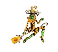 Générique Broche Sorcière Volant sur Son Balai, épingle d'halloween en Alliage, Drôle et Colorée, Halloween