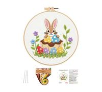 Générique Broderie Pour Débutants - Avec Fils Et Fournitures De Bricolage De Pâques,Petit Kit De Broderie Manuelle | Pour Adultes Femmes Débutants Maison Voyage Salle De Classe Fête Anniversaire