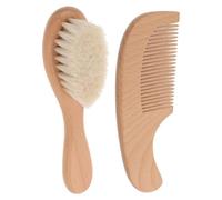Générique Brosse à Cheveux pour Bébé en Bois Robuste, Facile à Manipuler, pour Soins Lors de Showers et Occasions Spéciales, 1 Set Complet