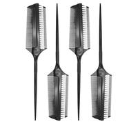 Générique Brosse à Cheveux Prise en Main Confortable et Coloration Poils Courts, Résistance Haute Température 4 Pièces Double Face Noire en Plastique Coiffure Professionnelle