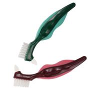 Générique Brosse à Dent pour Appareil Dentaire Double Tête, Ensemble de 2pcs en Nylon et Pp, Outil de Brosse à Dents Dentier pour Nettoyage Quotidien et Soins Buccaux des Personnes Âgées