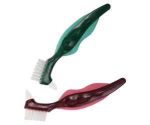 Générique Brosse à Dent pour Appareil Dentaire Double Tête, Ensemble de 2pcs en Nylon et Pp, Outil de Brosse à Dents Dentier pour Nettoyage Quotidien et Soins Buccaux des Personnes Âgées