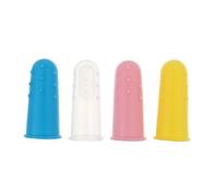 Générique Brosse à Dents Doigt en Silicone pour Bébé 4pcs, Réutilisable et Adaptée aux Doigts Adultes, pour Soins Dentaires la Maison Déplacement Couleur Aléatoire
