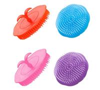 Générique Brosse de Massage du Cuir Chevelu 4 Pièces, Gommage Exfoliant et Masseur pour Cuir Chevelu Sensible, Facile à Utiliser, Convient à Cheveux Secs ou Mouillés Couleur Aléatoire