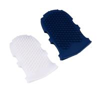 Générique Brosse de Massage en Silicone 2 Pcs Semi-transparente Blanche et Bleu Foncé, Moufles Exfoliant Doux pour Bain et Spa, Accessoire pour Soin Corporel et Détente Musculaire