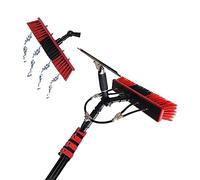 Générique Brosse de Nettoyage pour vitres, Perche télescopique alimentée en Eau, kit de Brosse rotative pour Panneaux solaires, Brosse de Nettoyage, Perche de Nettoyage de vitres, Brosse télescopique