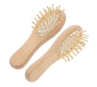 Générique Brosse Démêlante en Bois 2pcs Massage du Cuir Chevelu, Mini Brosse Plate Portable pour Voyage et Soin des Cheveux