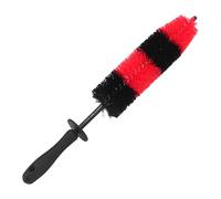 Générique Brosse Jantes Voiture - Outil Nettoyage Roue avec Poils Doux | Plumeau pour Un Lavage en Profondeur | Instrument Professionnel sur Pneus sans Rayures (Rouge et Noir)